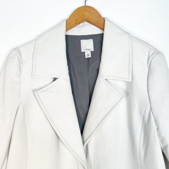 Halogen Cream & Grey Striped Jacket Coat - Picture 2 of 16